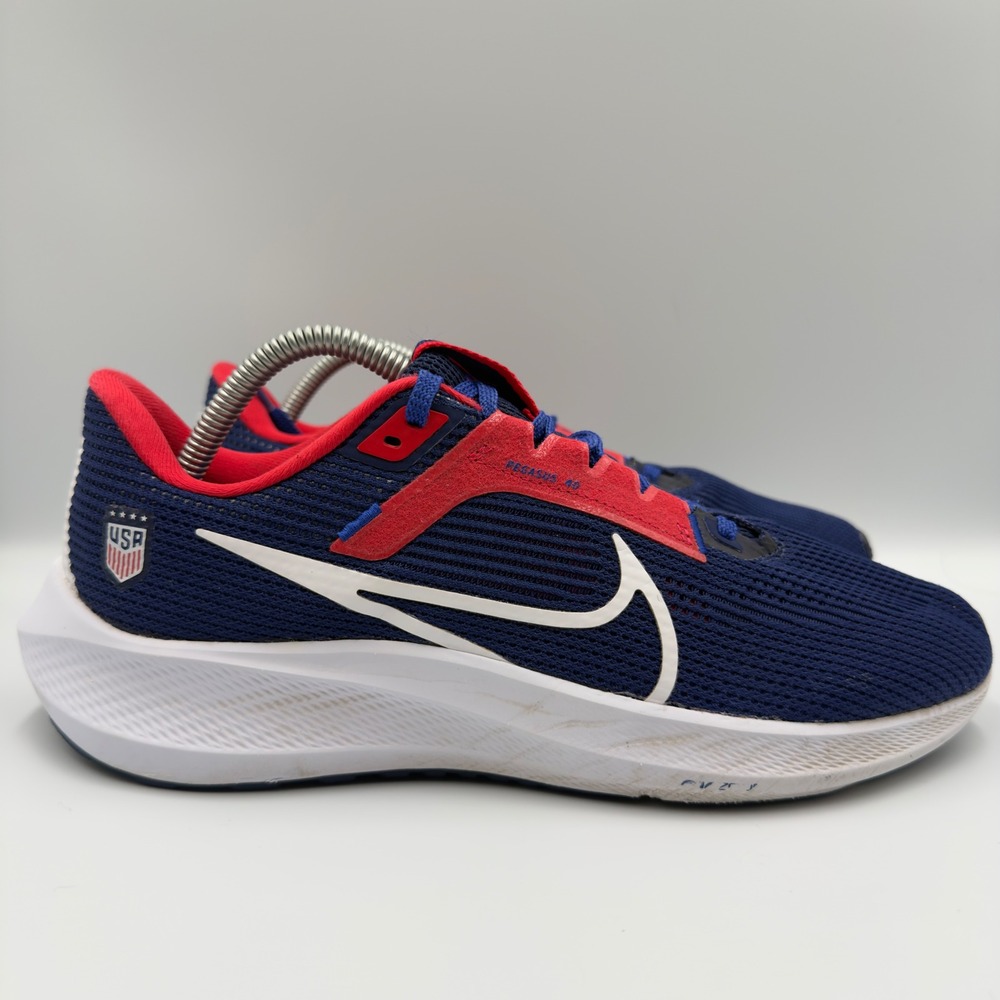 Nike Pegasus 40 Mens Size 8.5 Running Shoes Team USA FN0096-401 Navy Red White